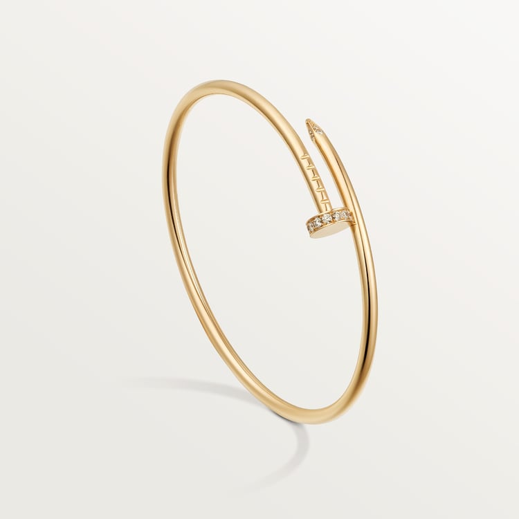 Juste un Clou bracelet, small model, diamonds Yellow gold 2.5 mm
