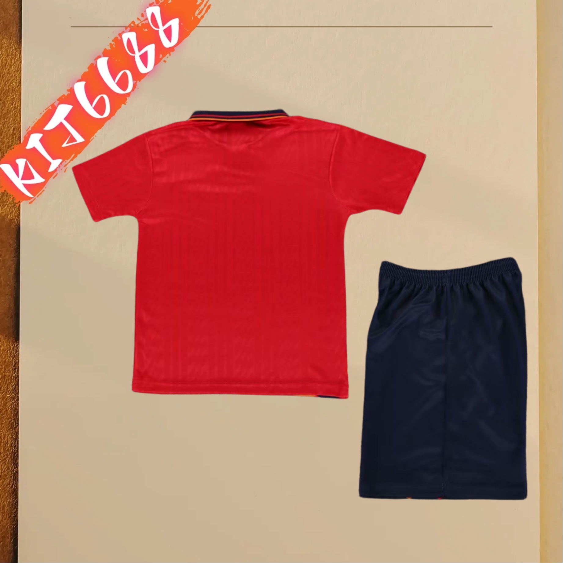1994 Spain home Retro Football Shirt  Kids Kit