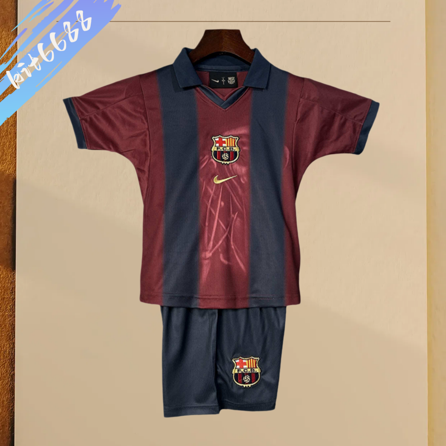2025/2026 Barcelona Retro Camp Nou Football Shirt (Kids Kit socks)