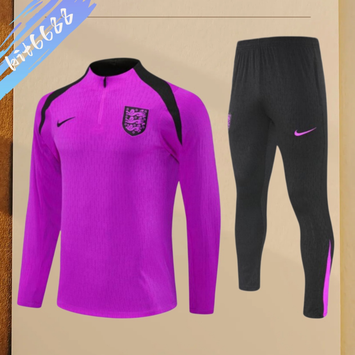 2025/2026 England Purple Half Zip Training Kit -  (Adult Kids Kit)