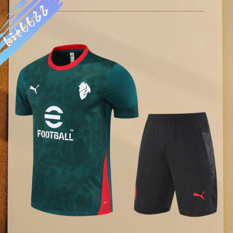 25/26 AC Milan short sleeves Training Uniform (adult Kids Kit)