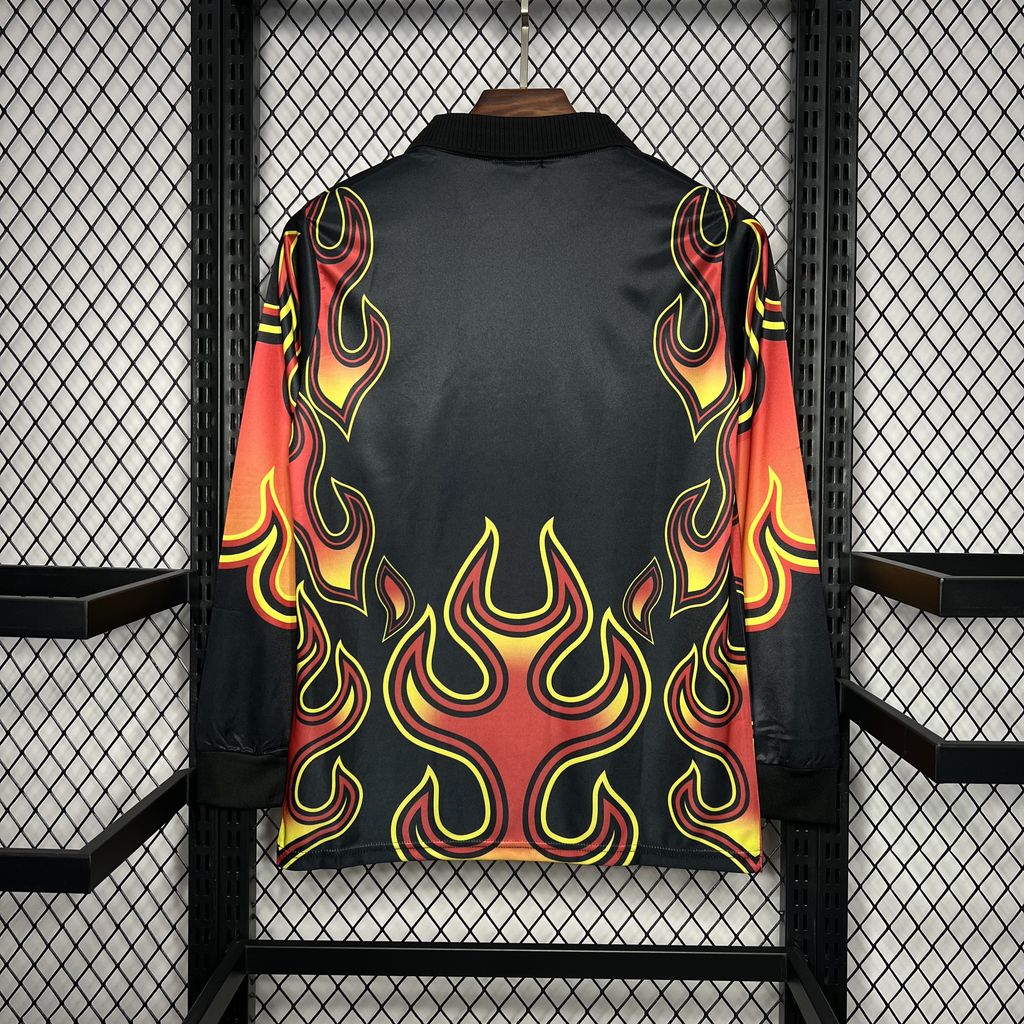 1998 Japan Goalkeeper Flame Retro Long Sleeve Football Shirt (Fan Edition)