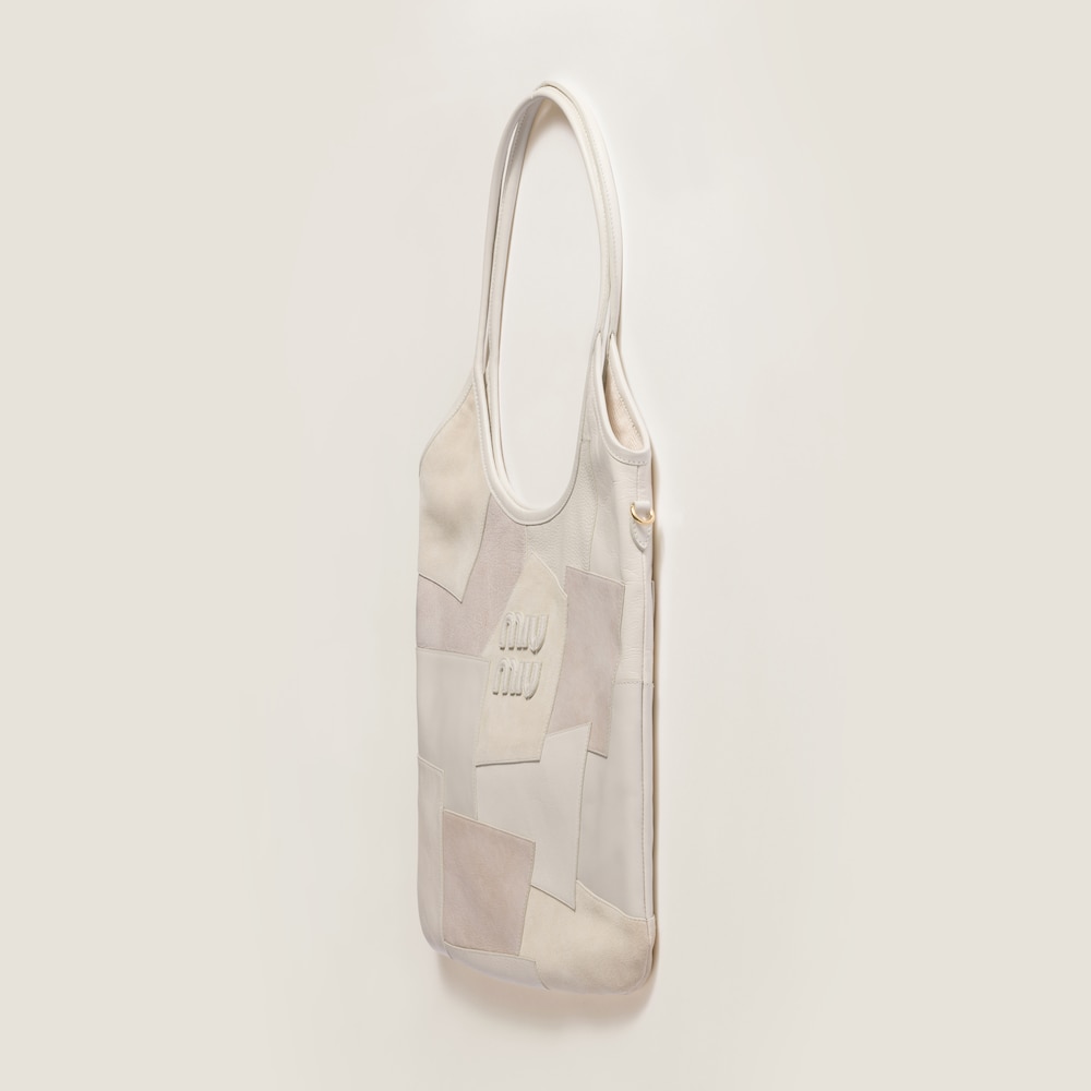 IVY leather patchwork bag Chalk White