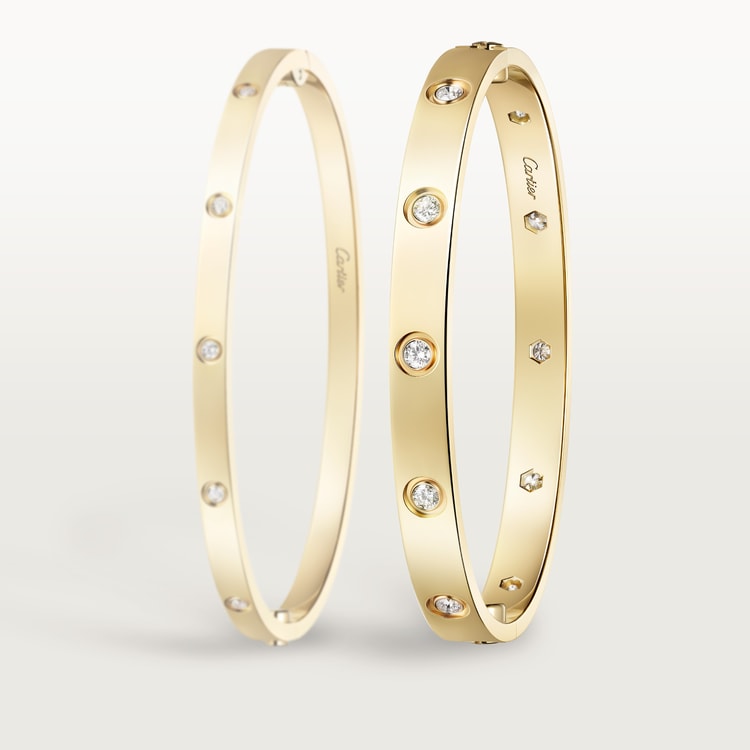 LOVE bracelet, classic model,10 diamonds Yellow gold 6.1 mm