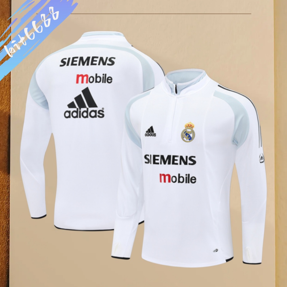 04/05 Real Madrid Retro Training Uniform Long- Sleeve Football Shirt