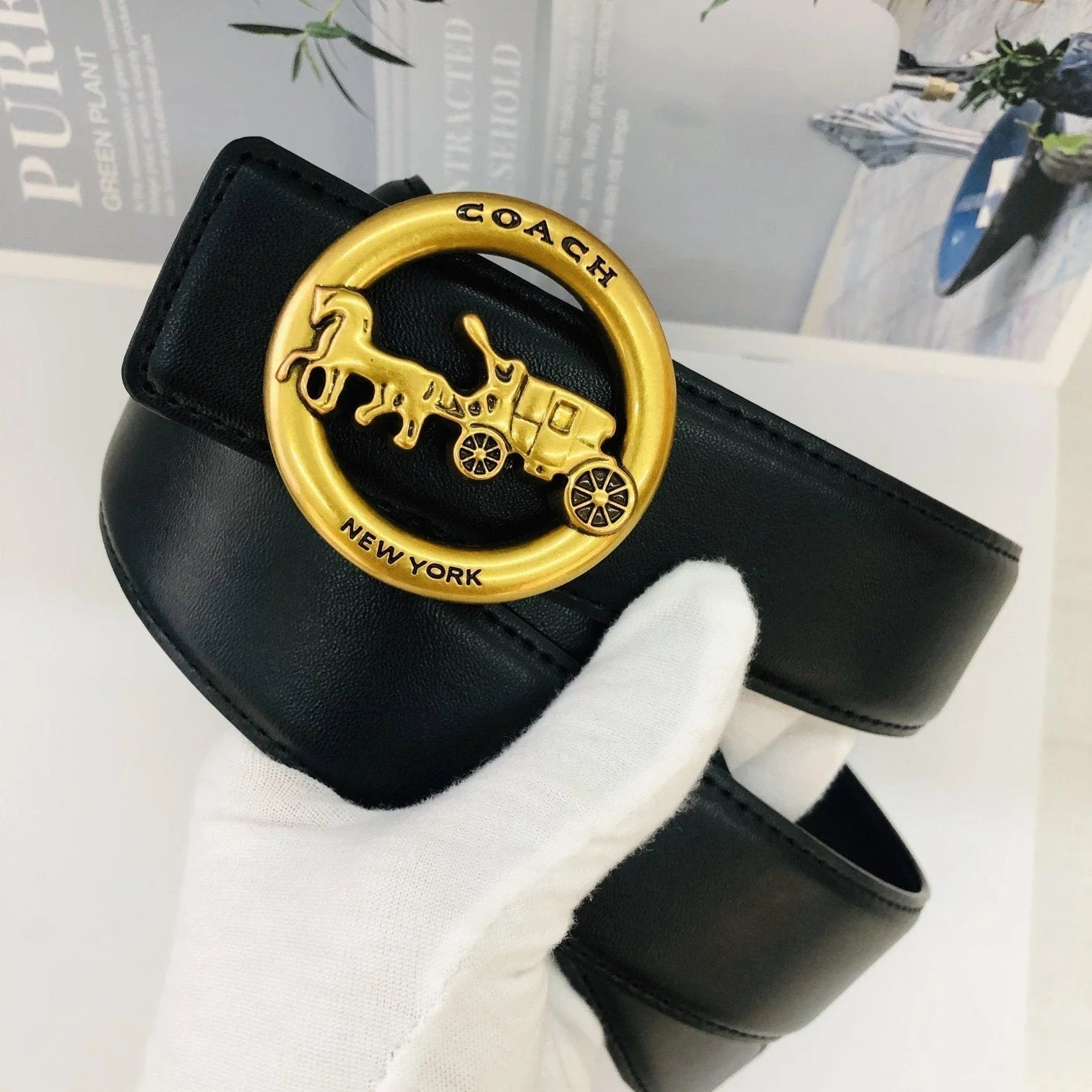 3 Colors Black Leather Belt