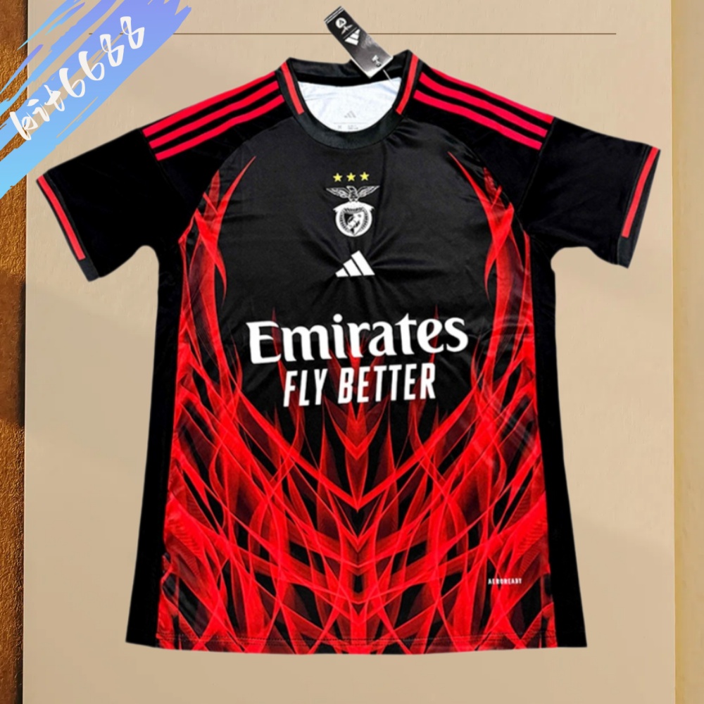 2025/2026 Benfica Football Club Black Co-branded Football Shirt（Fan Edition）