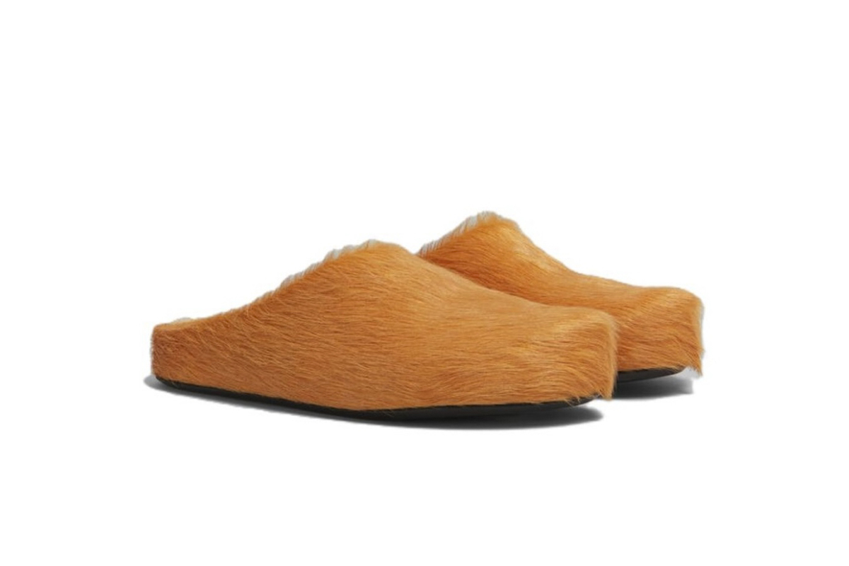 Marni Long hair Calfskin Fussbett Sabot Orange SBMR000600P412200R09