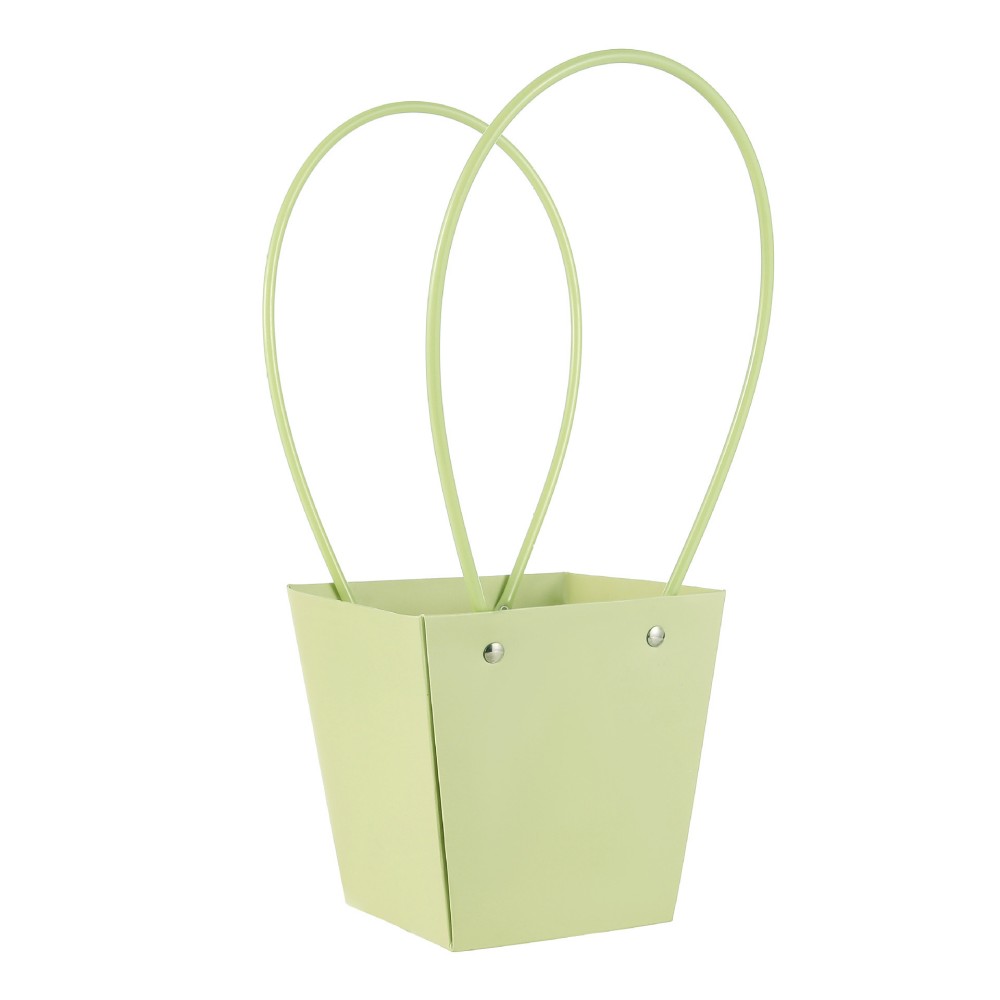 Macaron Color Handheld Flower Arrangement Box, Trapezoid Waterproof Kraft Flower Basket Bag, DIY Floral Salon Packaging Bag For Carnation And Flower Wrapping Wholesale
