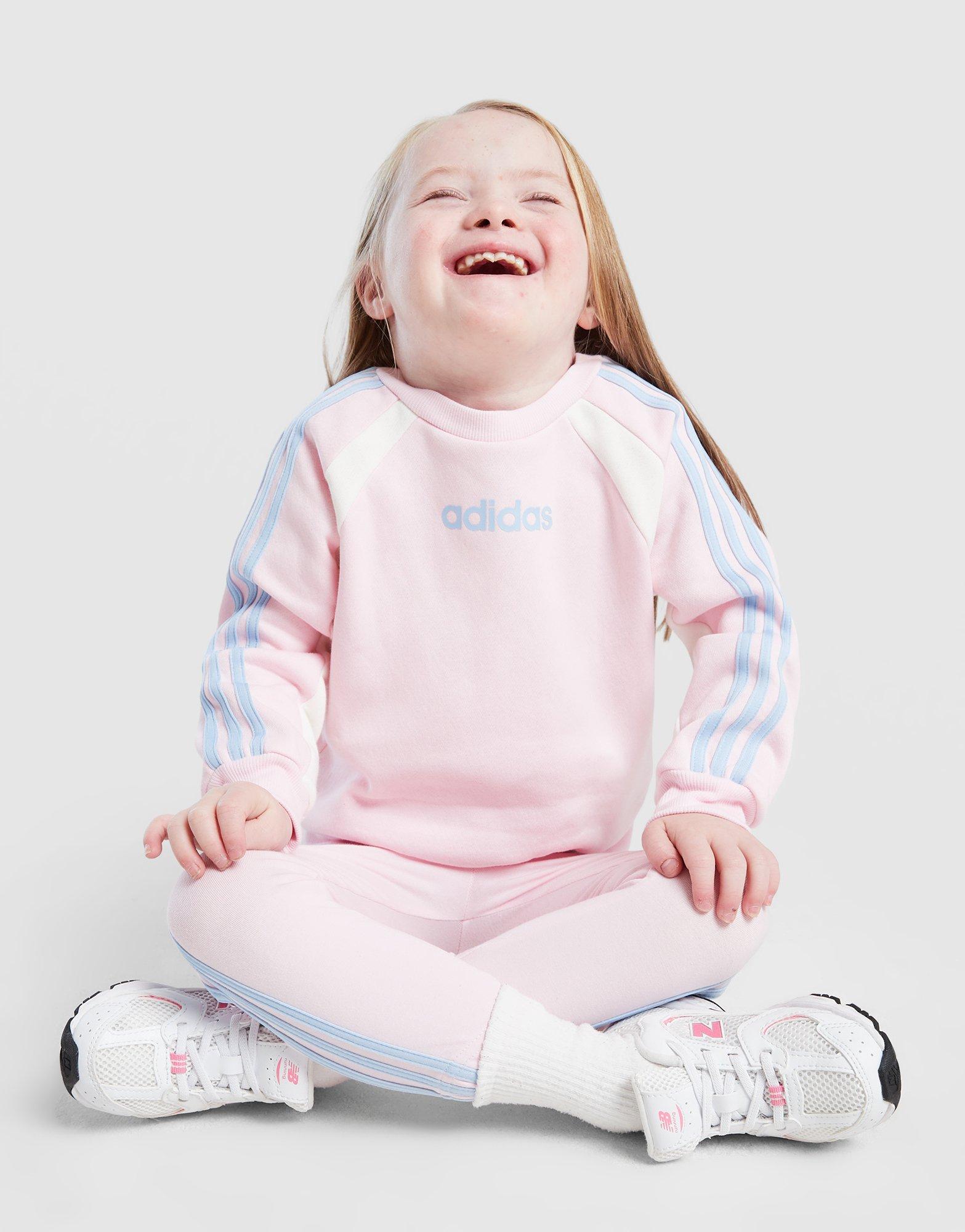 adidas Girls' Colour Block Linear Crew Trainingsanzug Babys