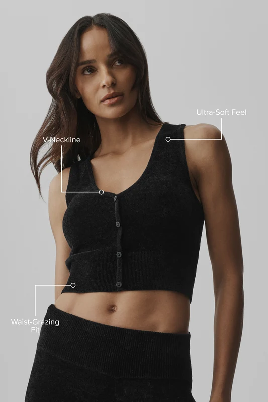 Micro Chenille Button Down Tank