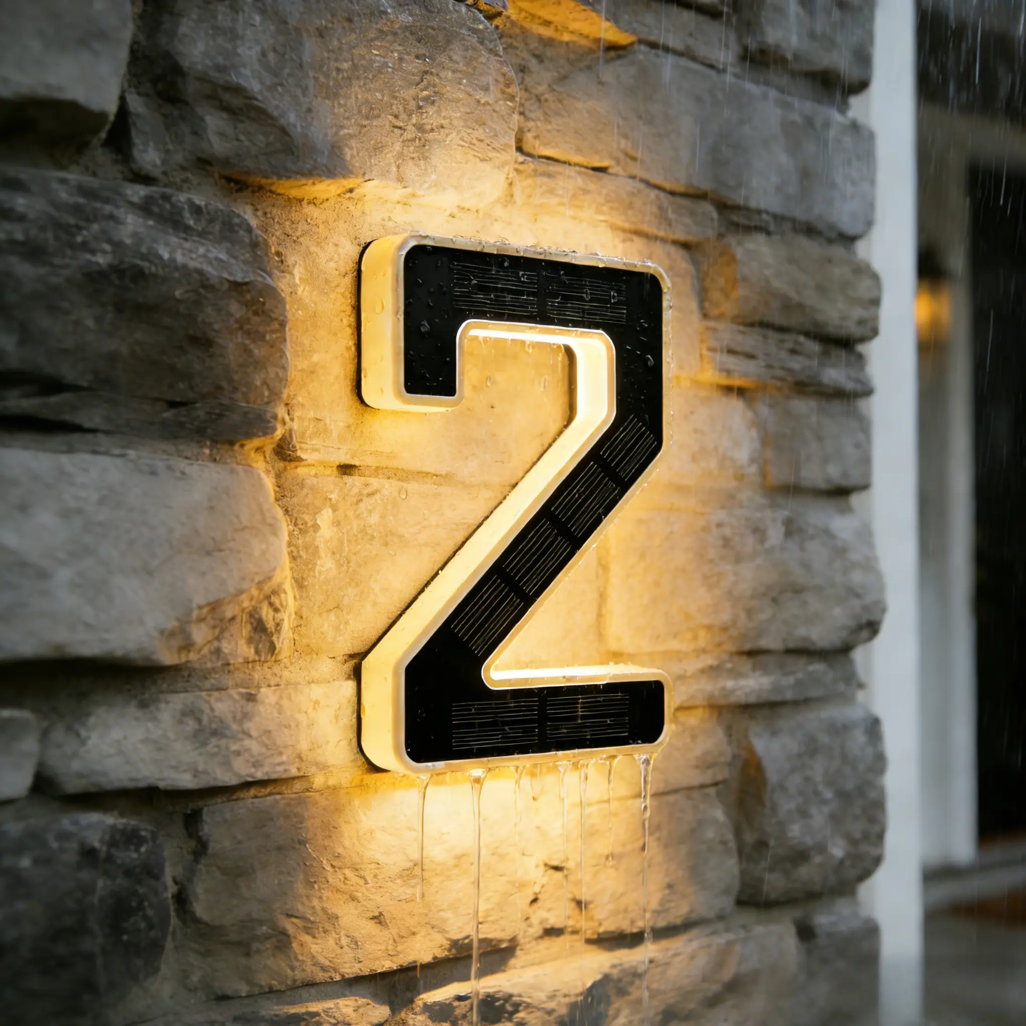 9 Inch Solar Lighted House Numbers for Outside, Light Up Waterproof LED Address Numbers Signs for Houses, Large Personalized Illuminated Exterior Modern House Numbers Light