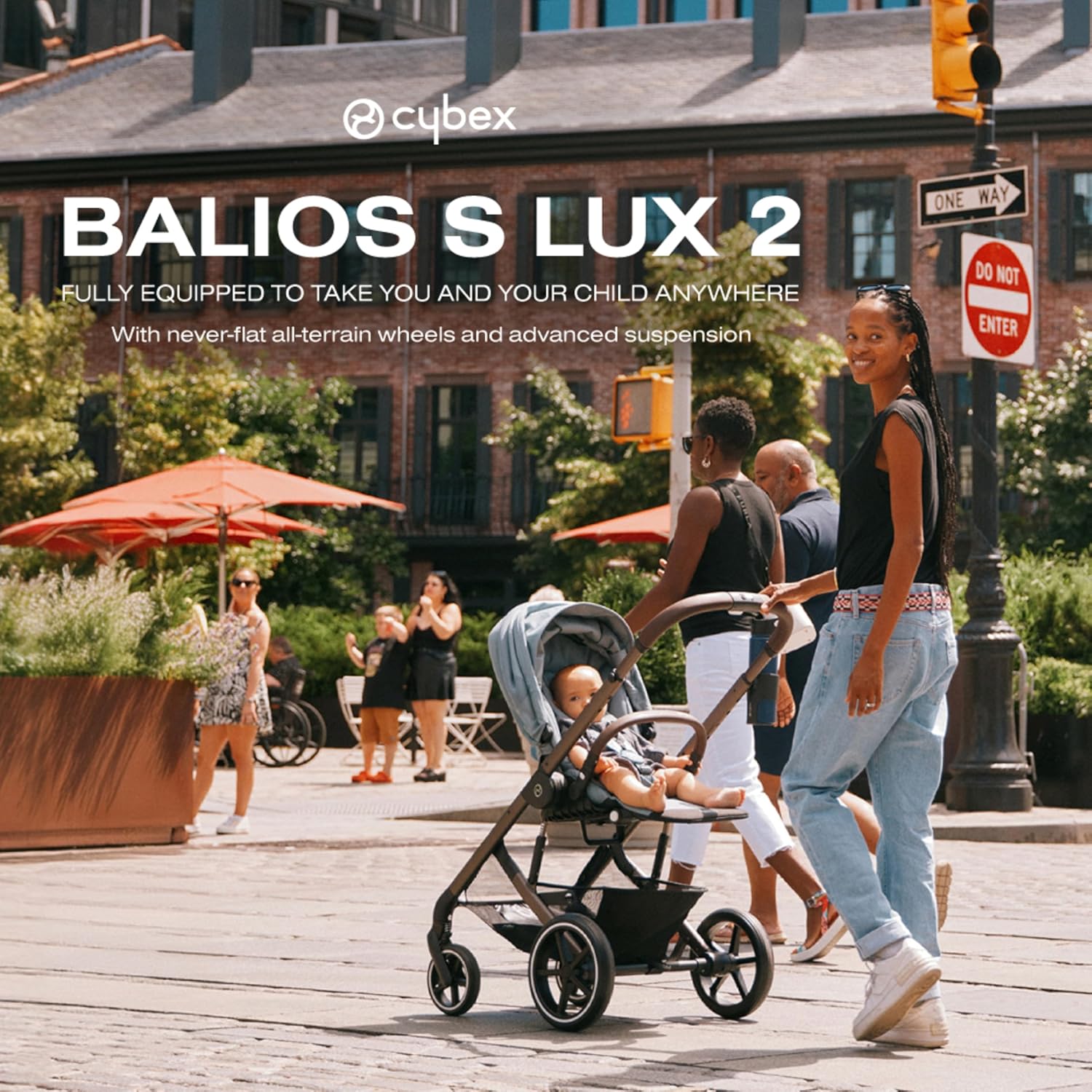 Cybex Balios S Lux Toddler and Baby Stroller with Reversible Seat. Unique One-Pull Harness. and Multiple Recline - Travel System Ready. with One Hand Fold. Silver Frame/Moon Black Seat