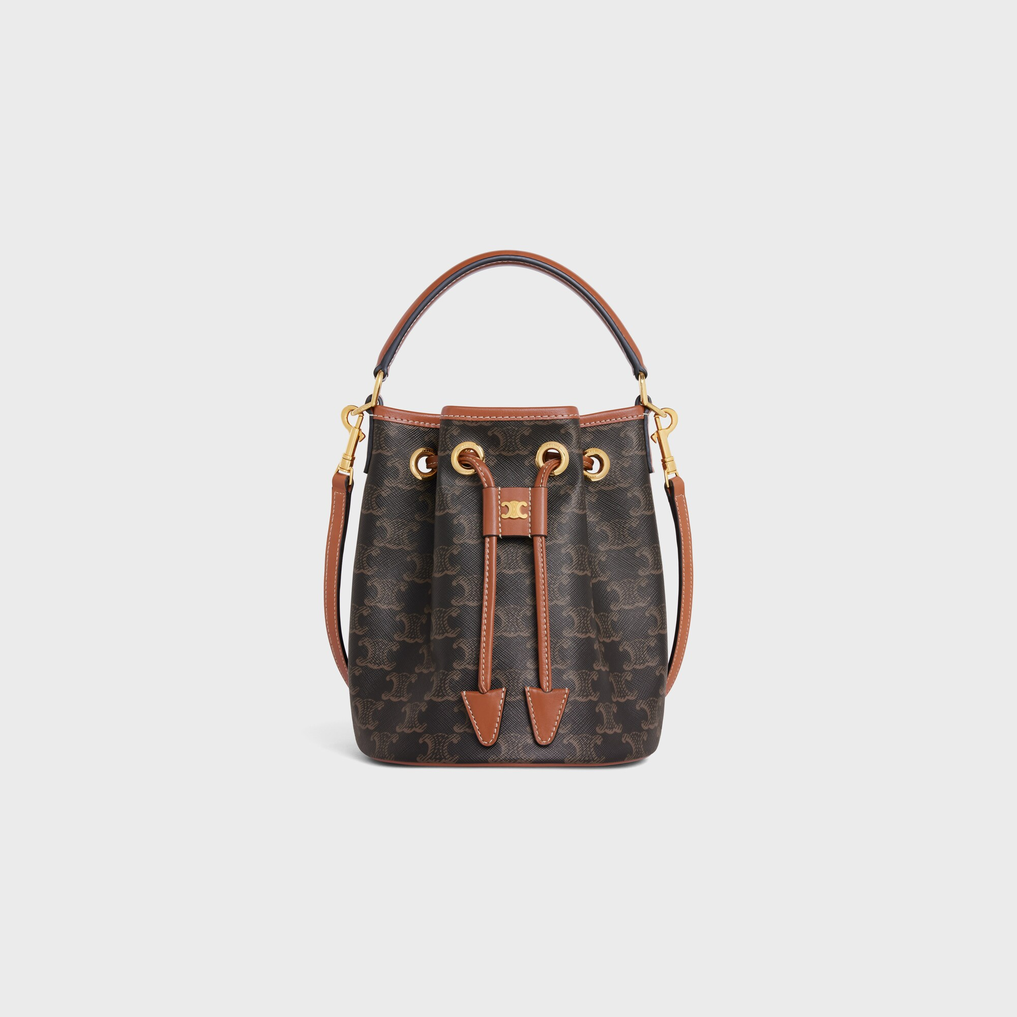 TEEN CLARA BAG IN Triomphe Canvas and calfskin TAN