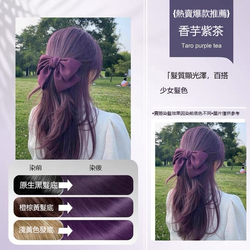 黑紫色 染髮劑 2026超顯白髮色 溫和染髮 蓋白髮 植物成分 送工具+髮膜