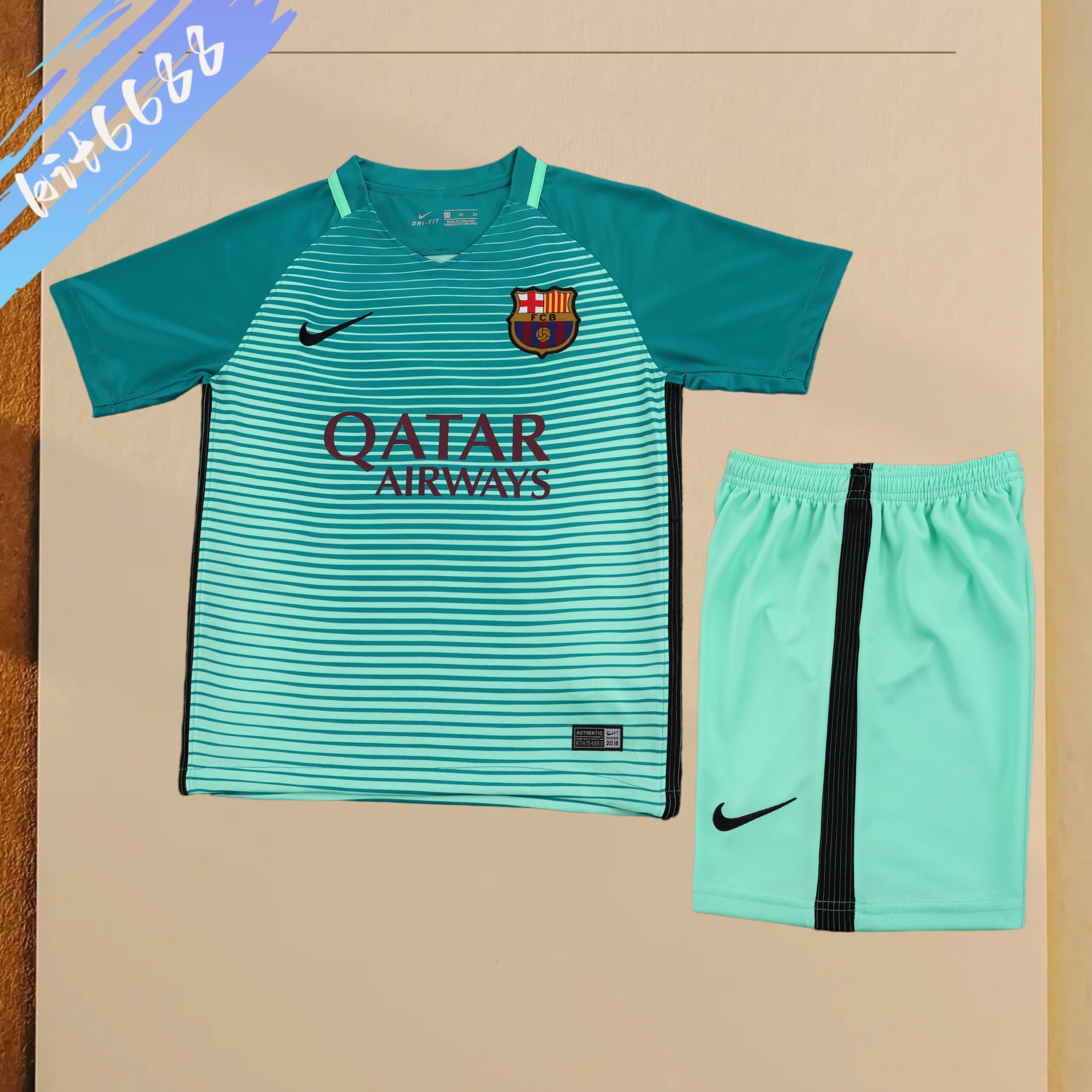 2016/2017 Barcelona Third Away Retro Football Shirt (Kids Kit)
