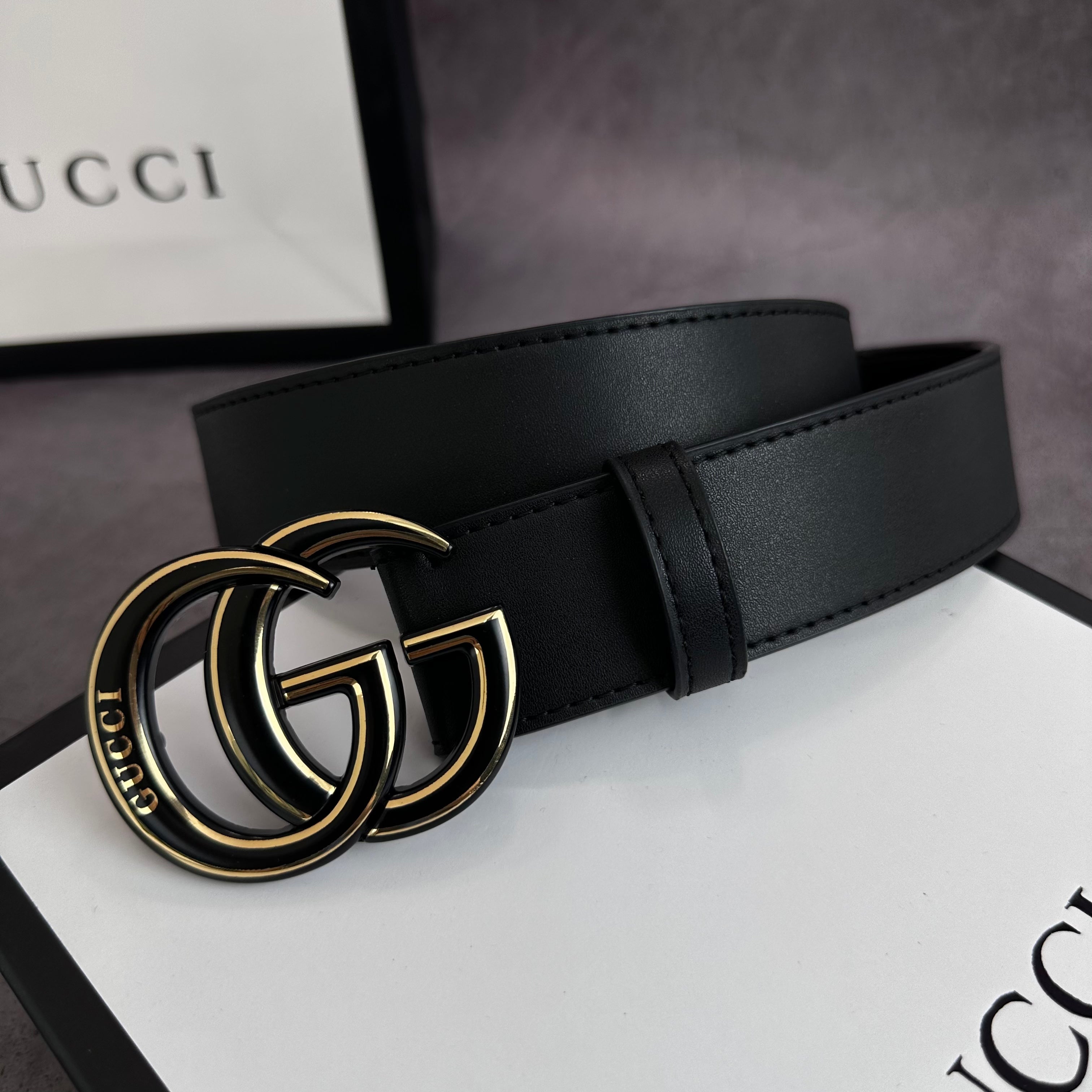 2 Colors printed letter leather belt