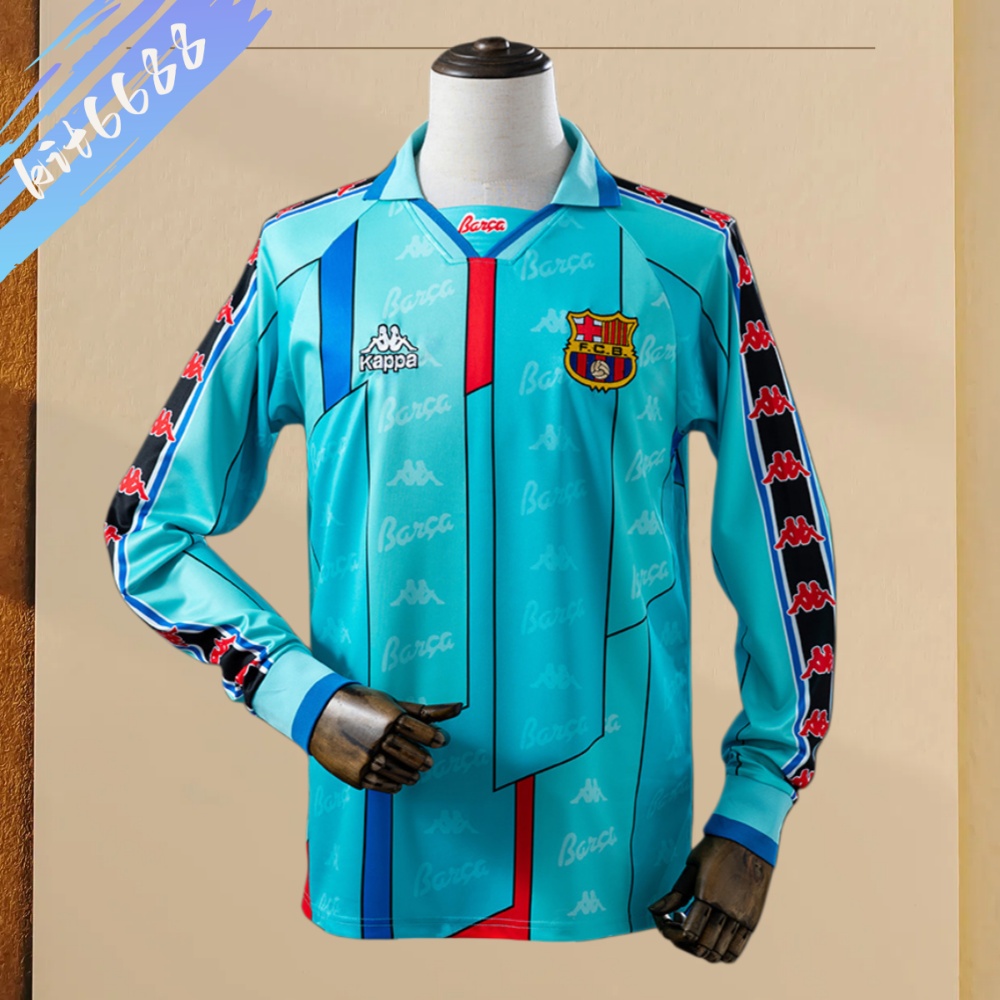95/97 Barcelona  Away long sleeves Retro Football Shirt