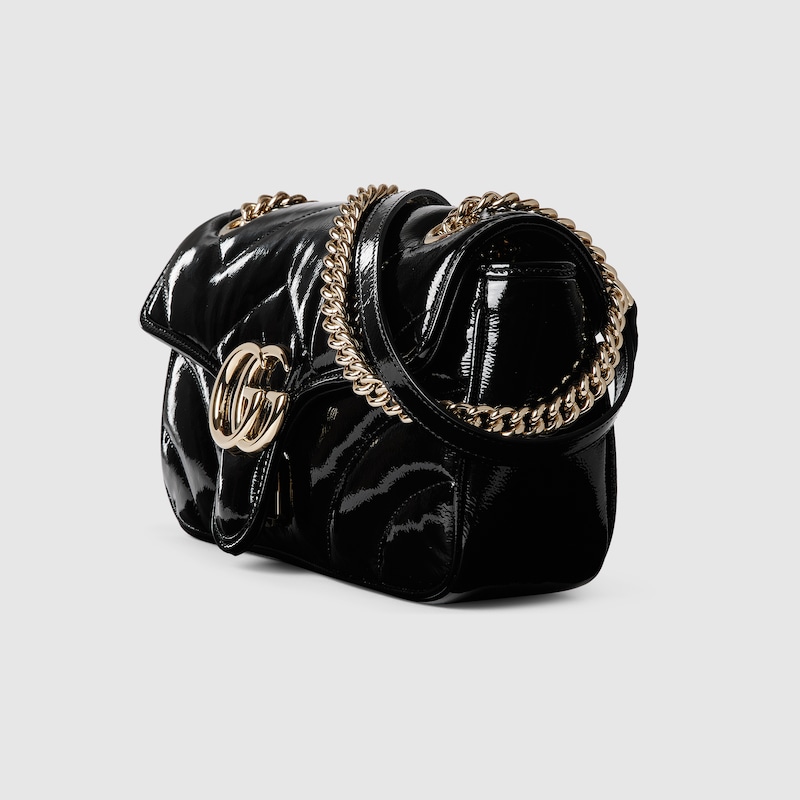 GG Marmont small shoulder bag Black patent