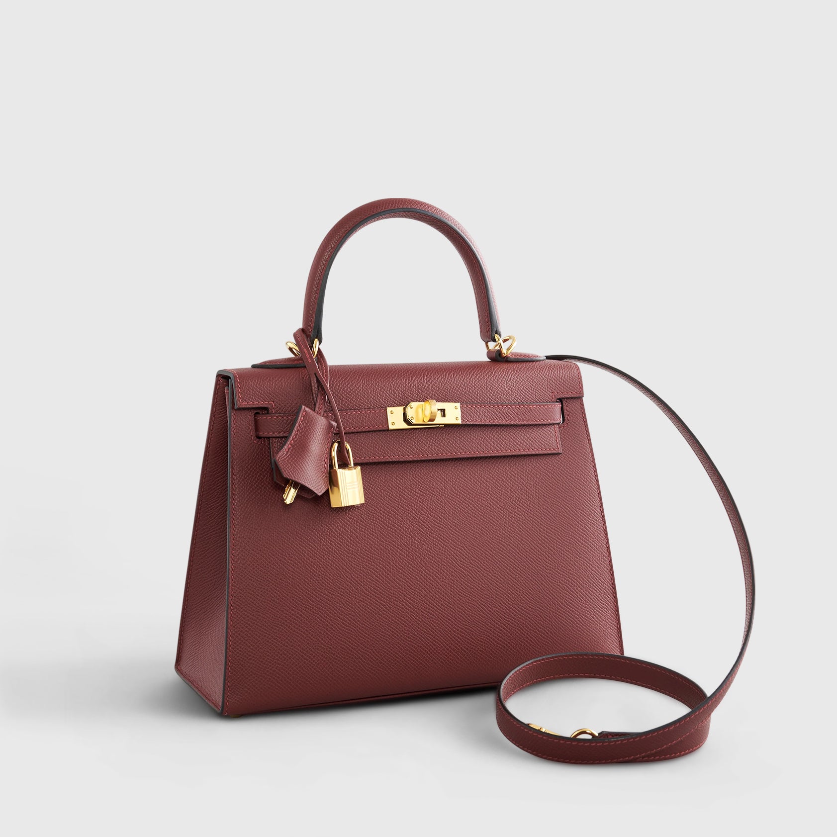 Hermès Kelly 25 Epsom Rouge H Sellier Gold Hardware
