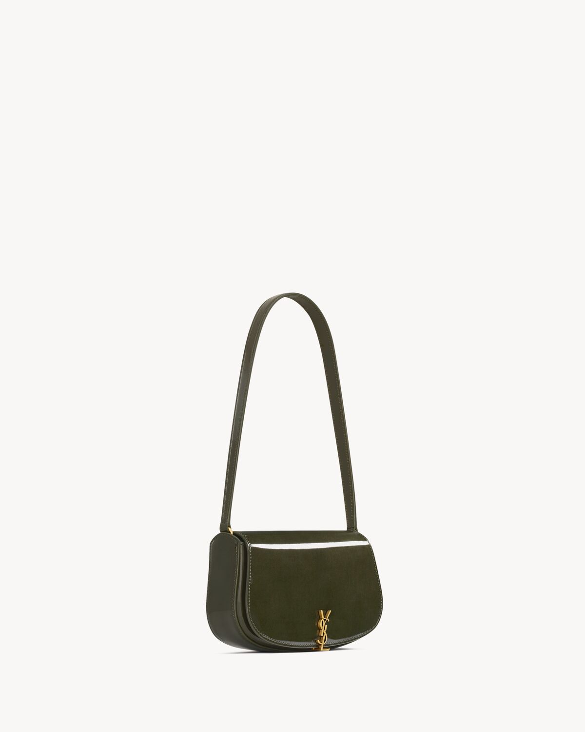 mini voltaire in patent leather DARK VINEYARD GREEN