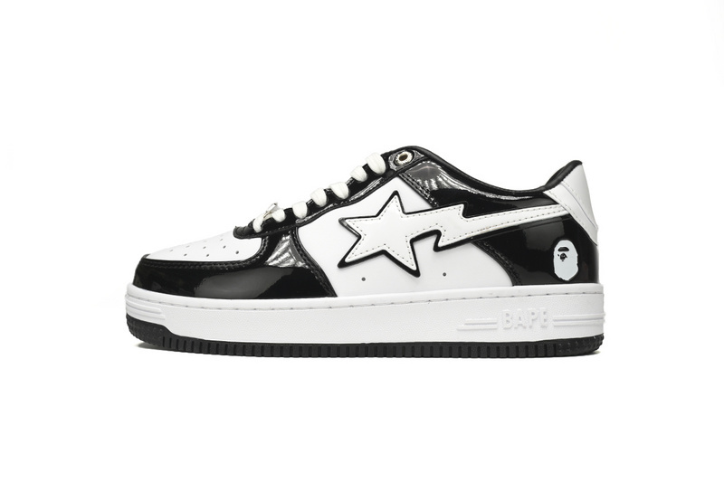 A Bathing Ape Bape Sta Low Black White 1H70-191-001