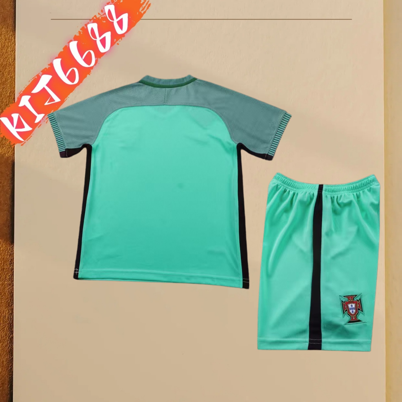 2016 Portugal Away Retro Football Shirt  Kids Kit