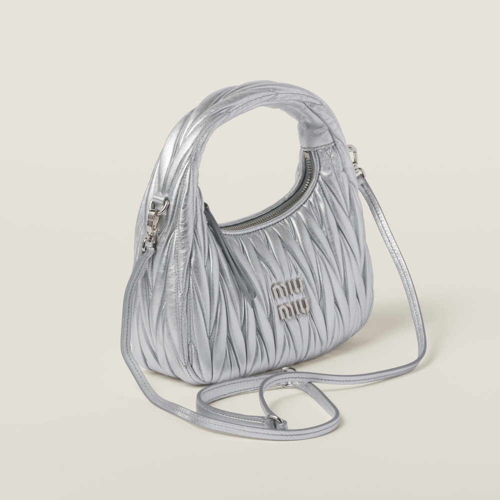 Wander matelassé nappa leather hobo bag Silver