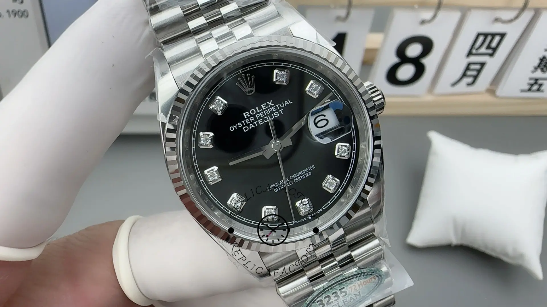 Rolex Datejust 126234 Fluted Bezel Black Diamond Dial 36MM Unisex Replica Watch