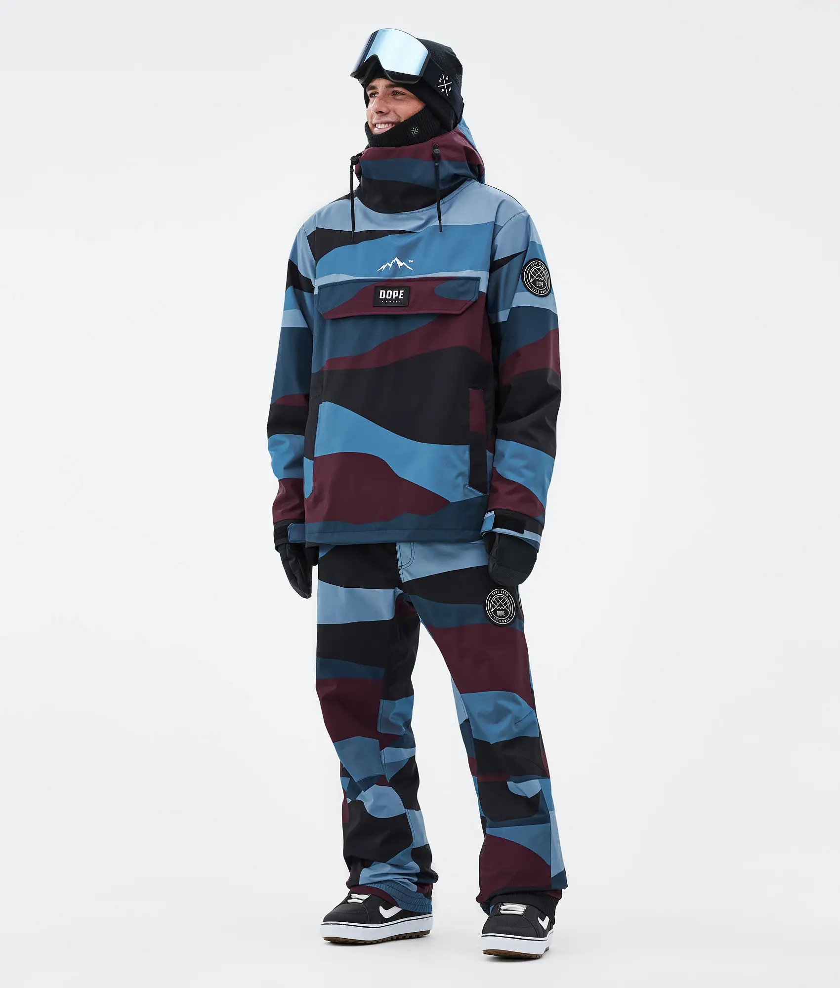 Blizzard 2024 Snowboard Pants Men Shards Burgundy Blue