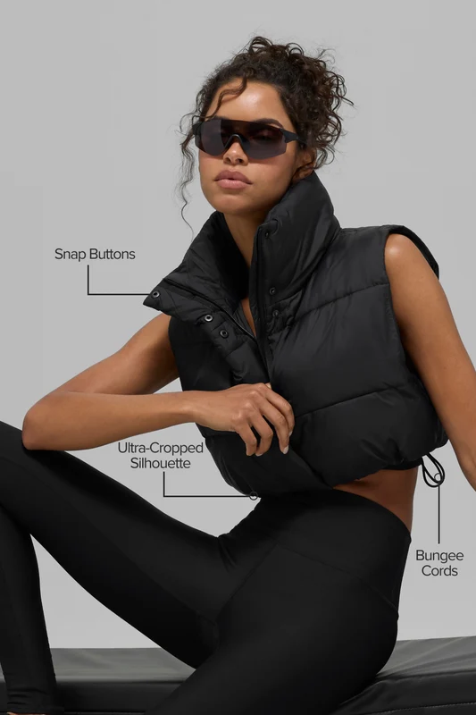 Cropped Gold Rush Puffer Vest