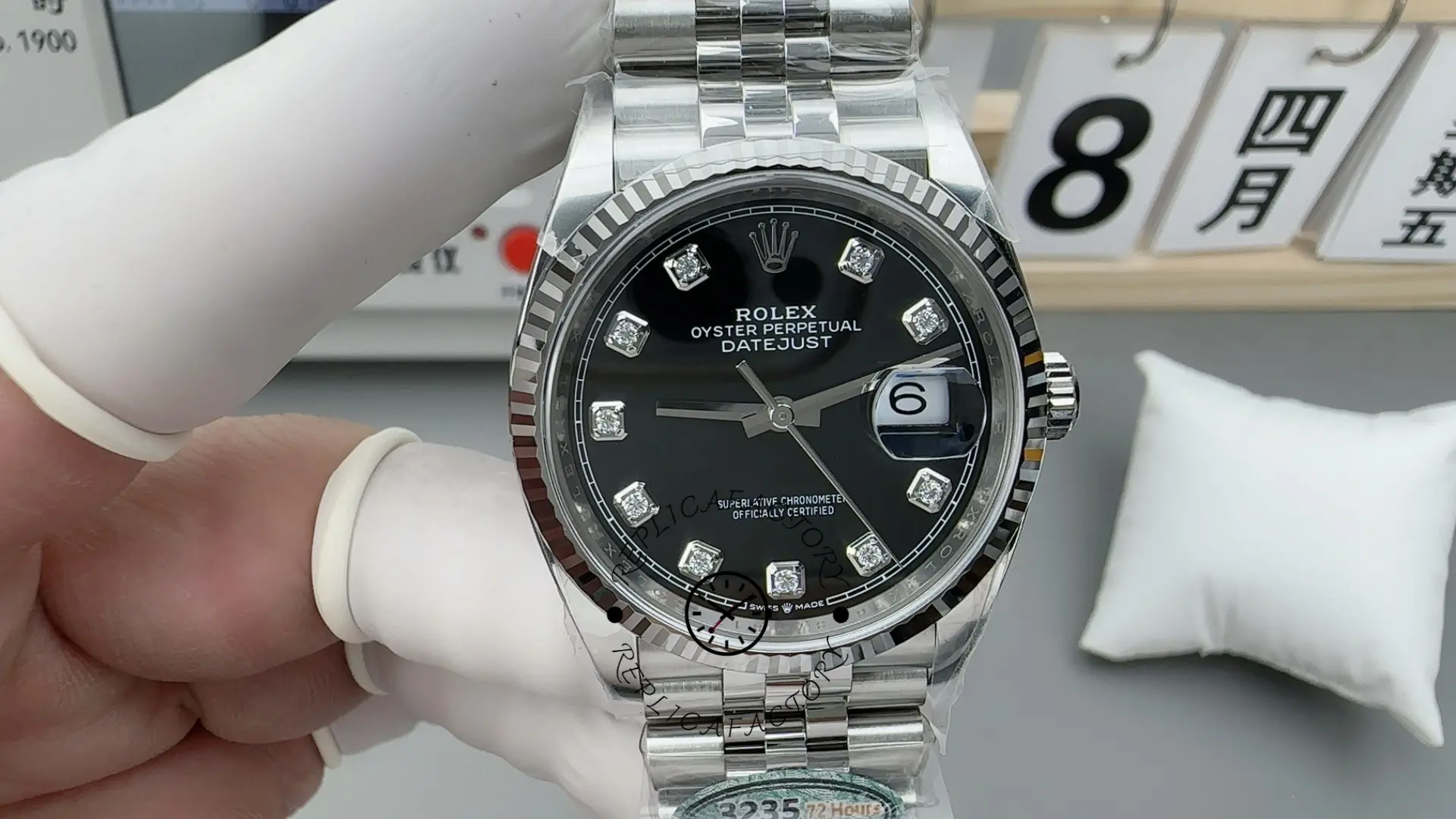 Rolex Datejust 126234 Fluted Bezel Black Diamond Dial 36MM Unisex Replica Watch