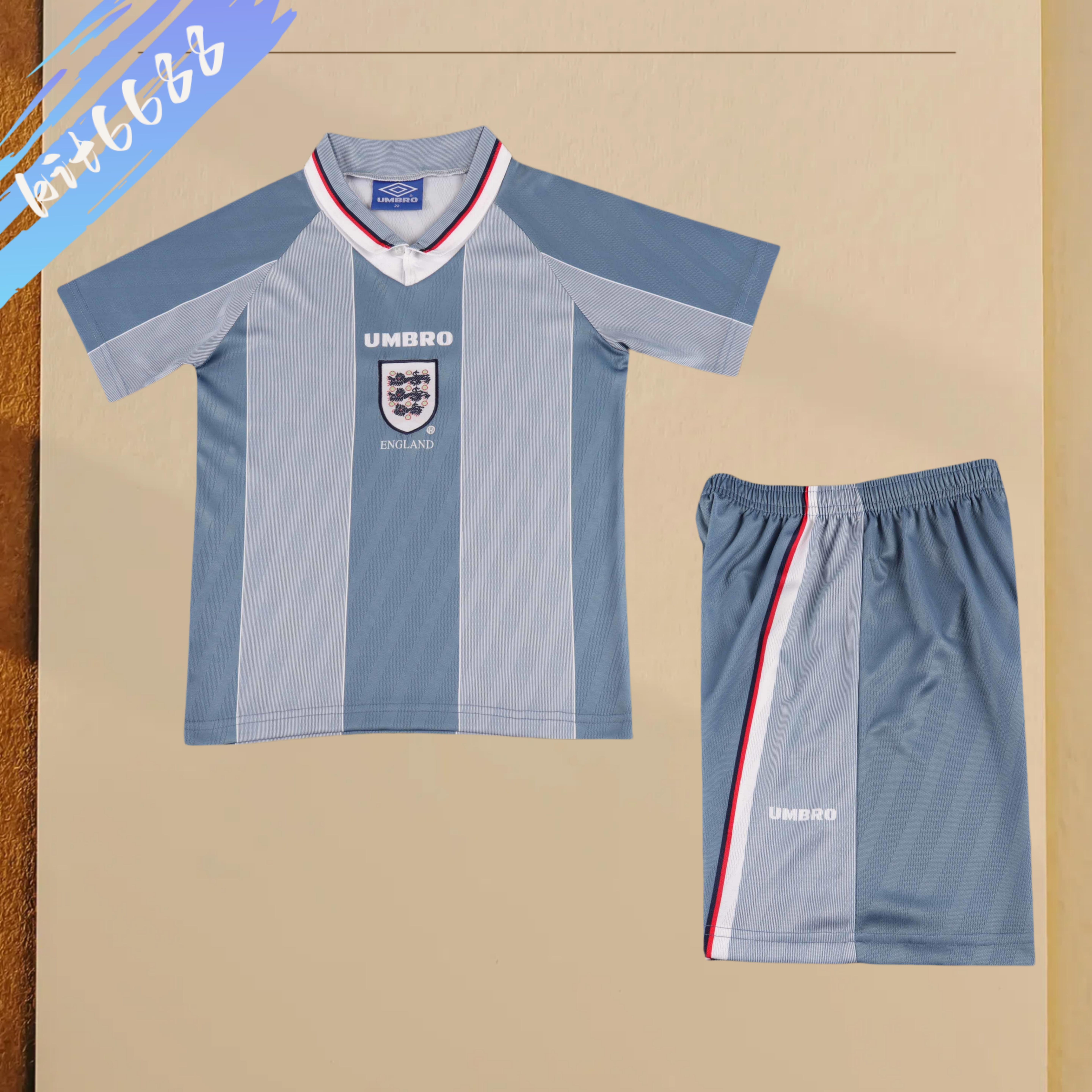 1996 England Away  Retro Football Soccer jerseys Kids suit