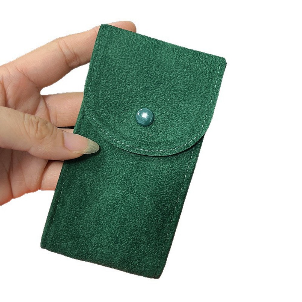 Premium Beaded Velvet Snap Button Watch Bag, Double-Sided Velvet Scratch-Proof Watch Pouch, Portable Mechanical Wristwatch Storage Sleeve, Shockproof Dustproof Watch Protective Bag, Custom Logo Factory Wholesale