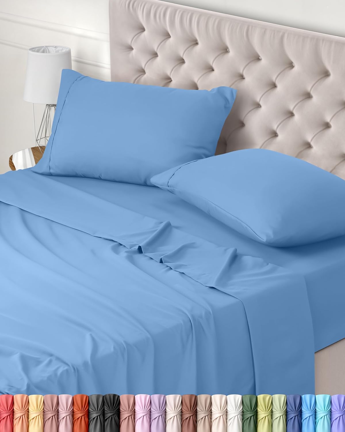 Utopia Bedding Juego de Sabanas 4 Piezas 150x200 - Poliéster Microfibra Cepillada - Oeko-Tex Certificado - Sábana Bajera, Sábana Plana y 2 Fundas de Almohada 50x75 (Cama 150, Gris)