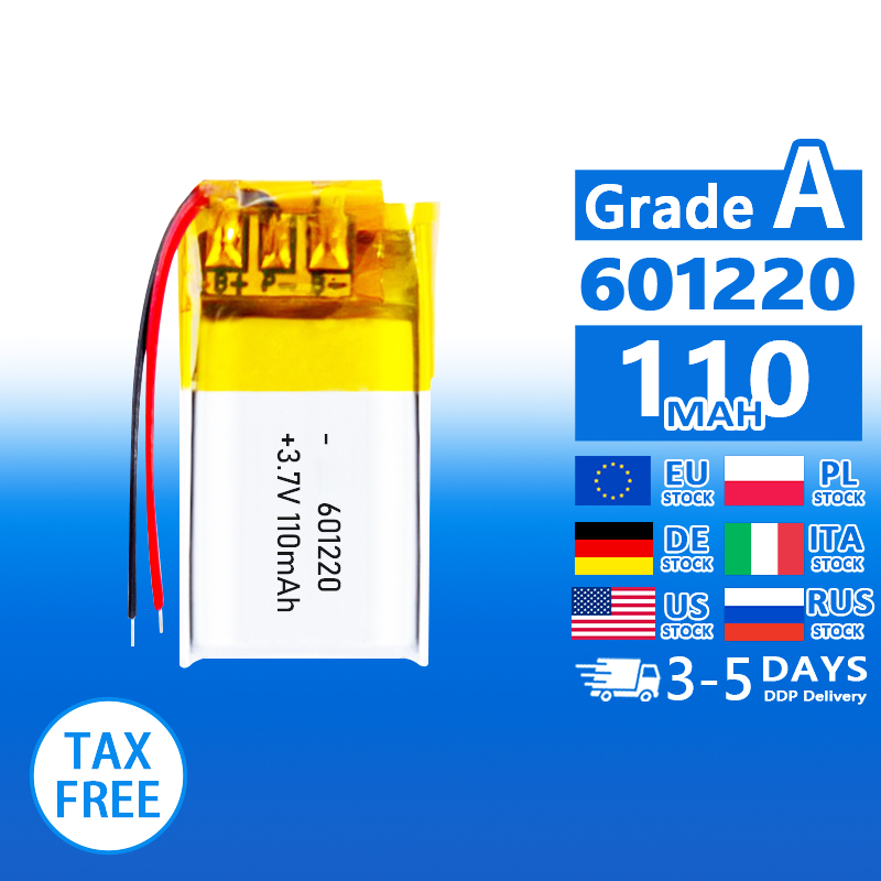 Pouch Lithium Ion Batteries 601220 601225 3.7v 110mAh 150mAh