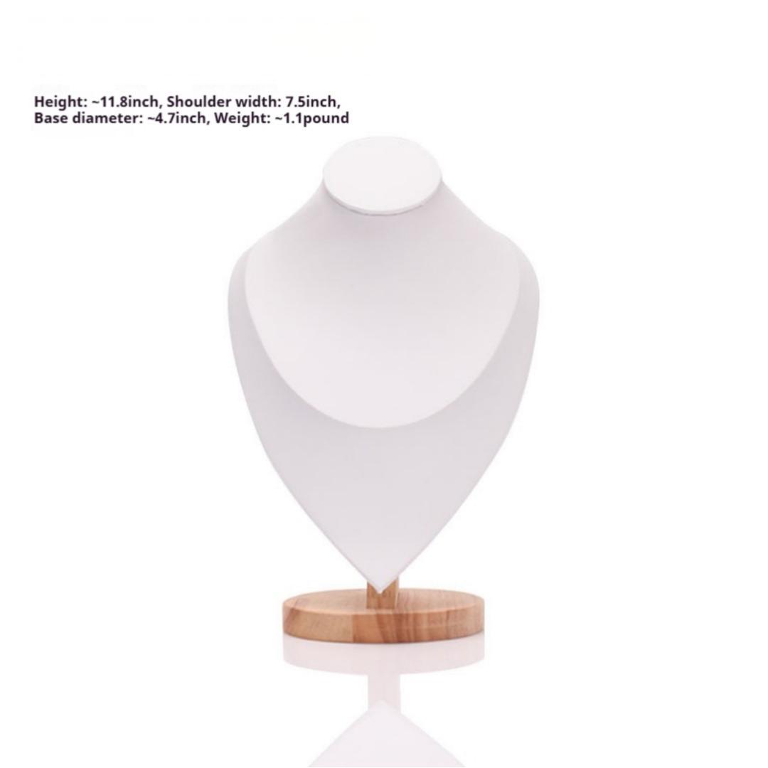 Solid Wood Necklace Display Stand Bracelet Pendant Jewelry Display Rack Mannequin Neck Counter Display Prop custom logo