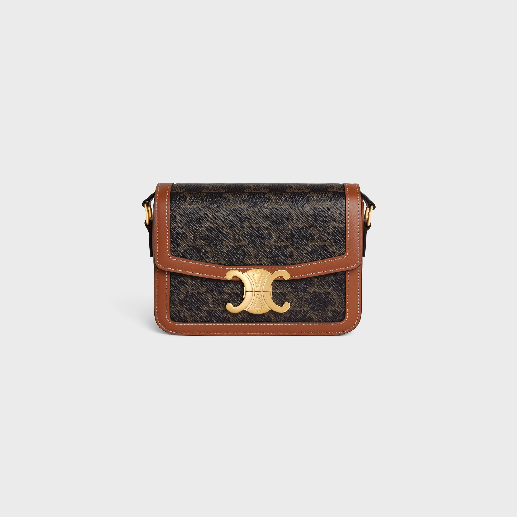 TEEN TRIOMPHE BAG IN Triomphe Canvas and Calfskin Tan