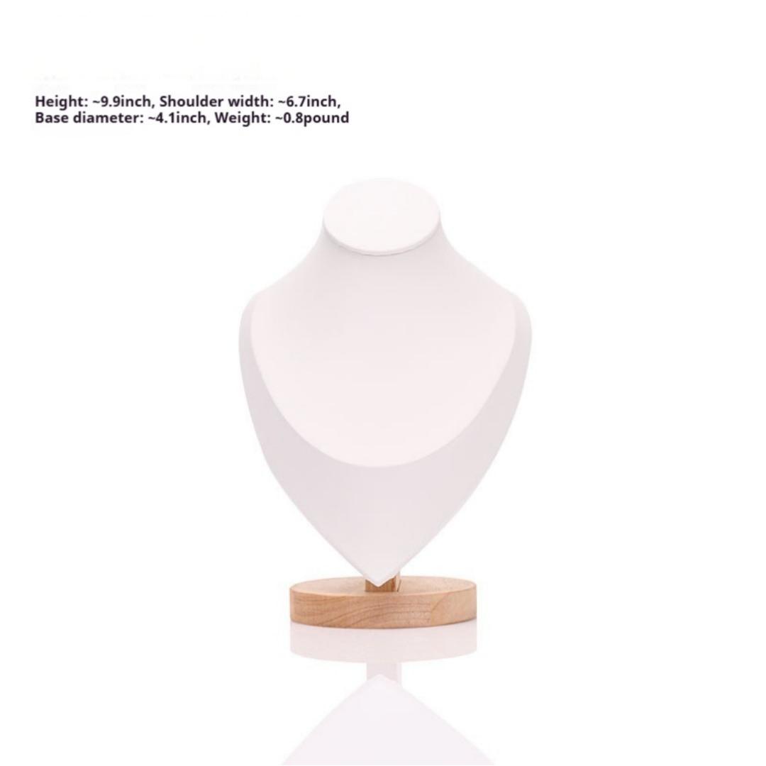 Solid Wood Necklace Display Stand Bracelet Pendant Jewelry Display Rack Mannequin Neck Counter Display Prop custom logo