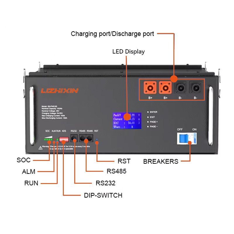 Rack mounted battery 51.2v 200ah