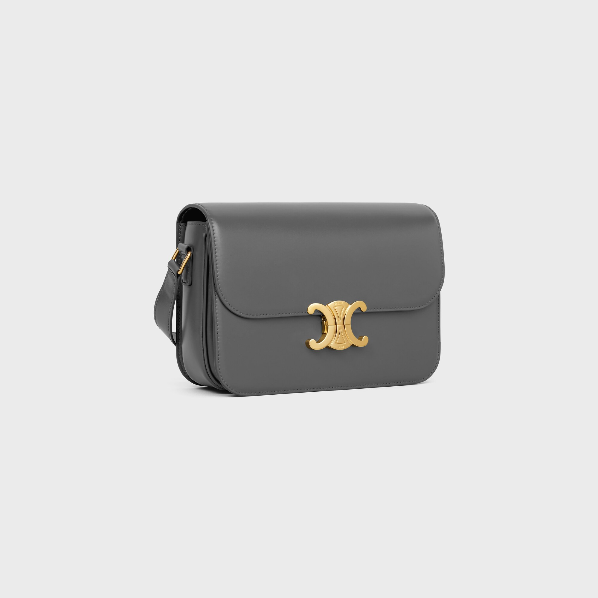 CLASSIQUE TRIOMPHE BAG in shiny calfskin ANTHRACITE