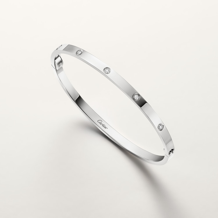 LOVE bracelet, small model, 10 diamonds 18K white gold 3.65 mm