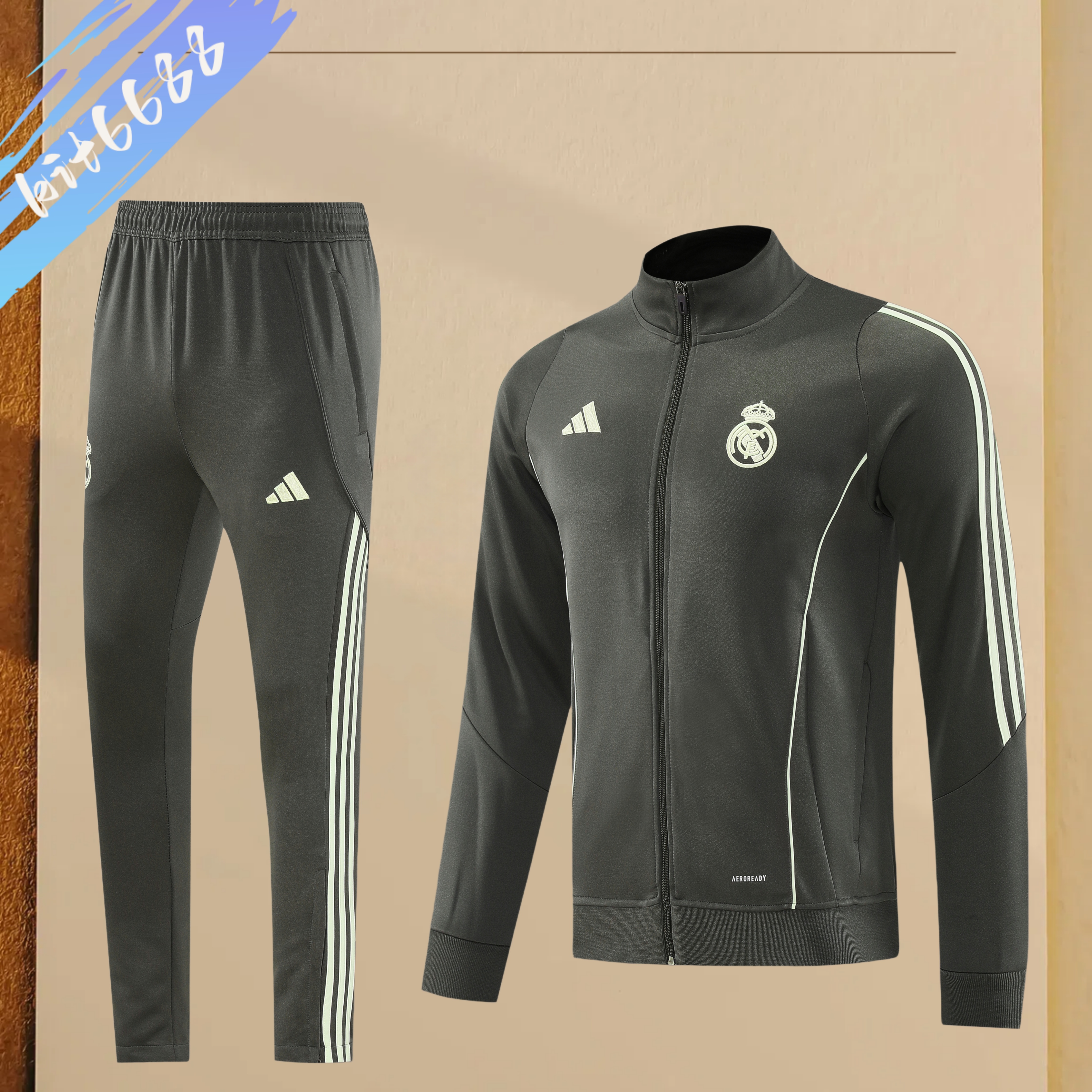 25/26 Real Madrid Full Zipper Training Suit (Adult Set)