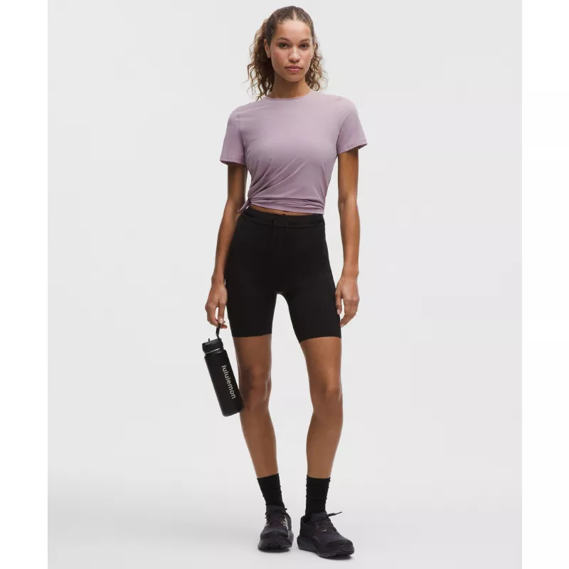 Side-Ruched Running Short-Sleeve Shirt