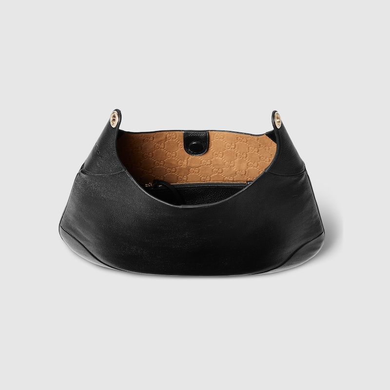 Gucci B large shoulder bag Black soft grainy leather