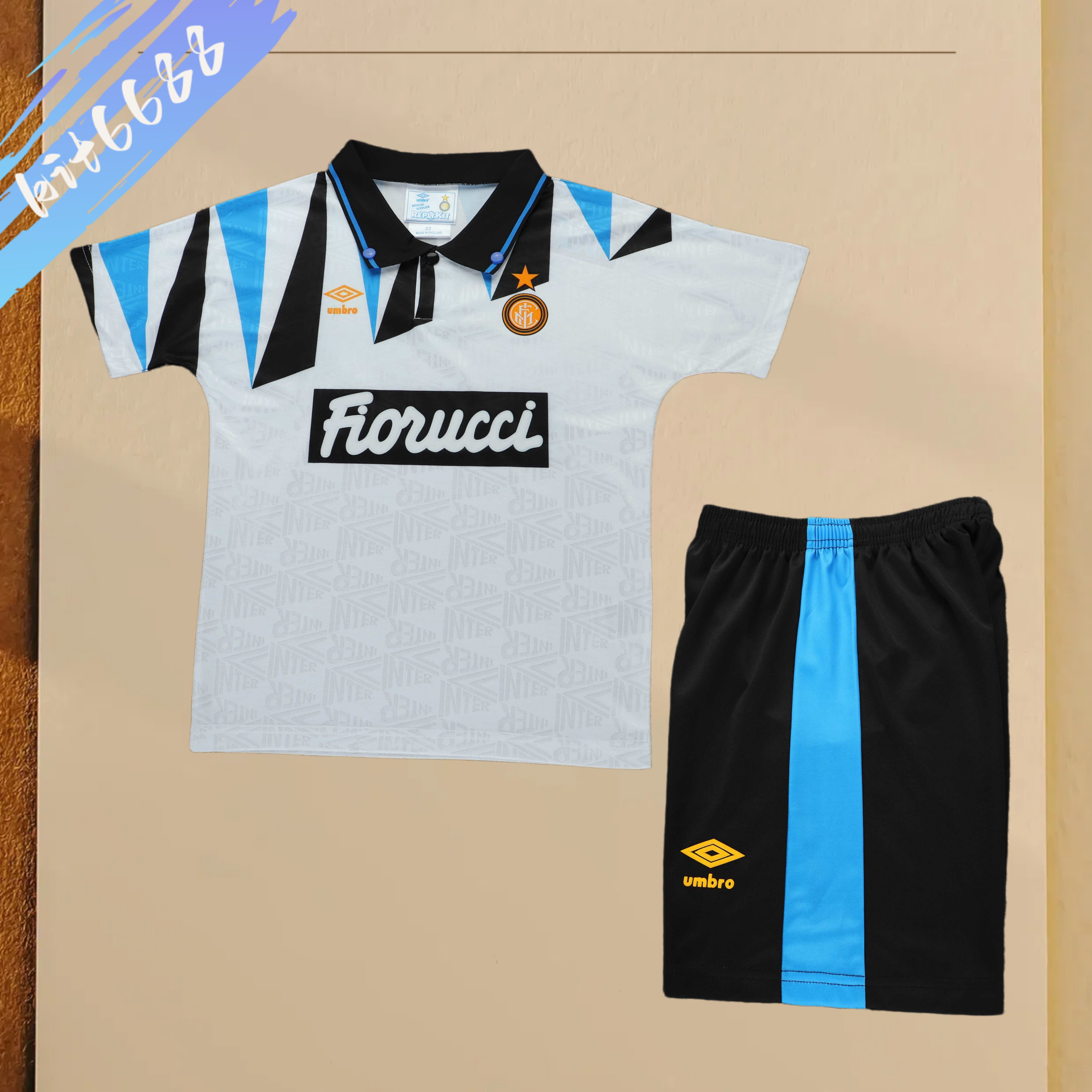 1992/1993 Inter Milan Away Retro Football Shirt Kids Kit