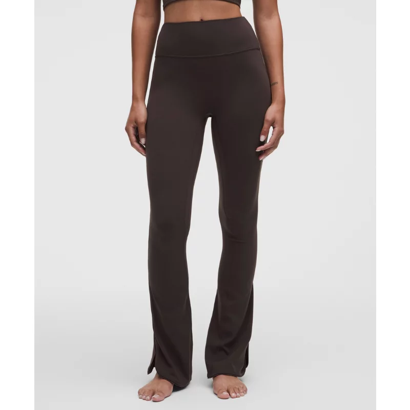 Nulu Satiny-Trim High-Rise Flared Pant