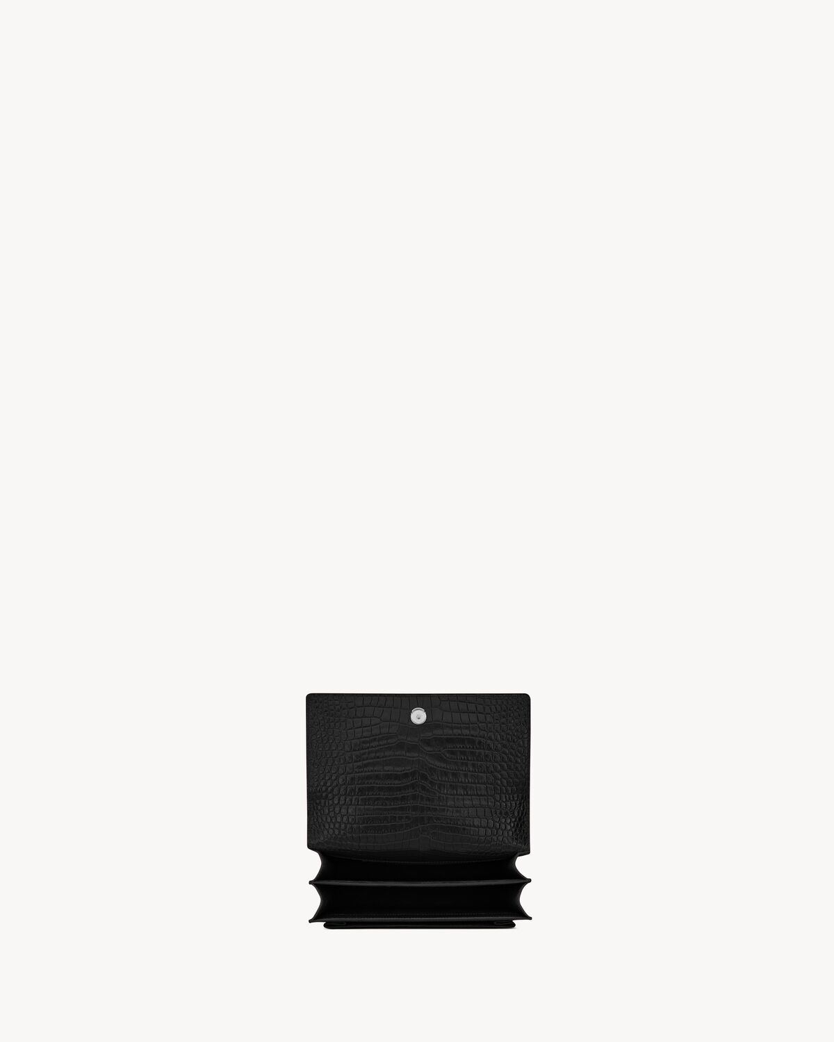 sunset medium in crocodile-embossed leather NOIR