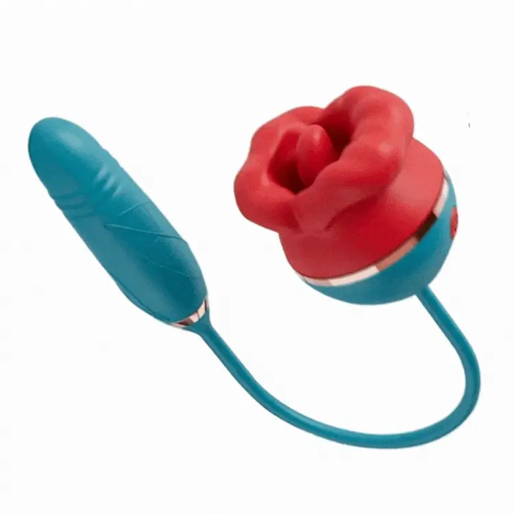 Mlovexy - 3 In1 Big Mouth Sucking Tongue Licking Vibrator & Thrusting Bullet Vibrator