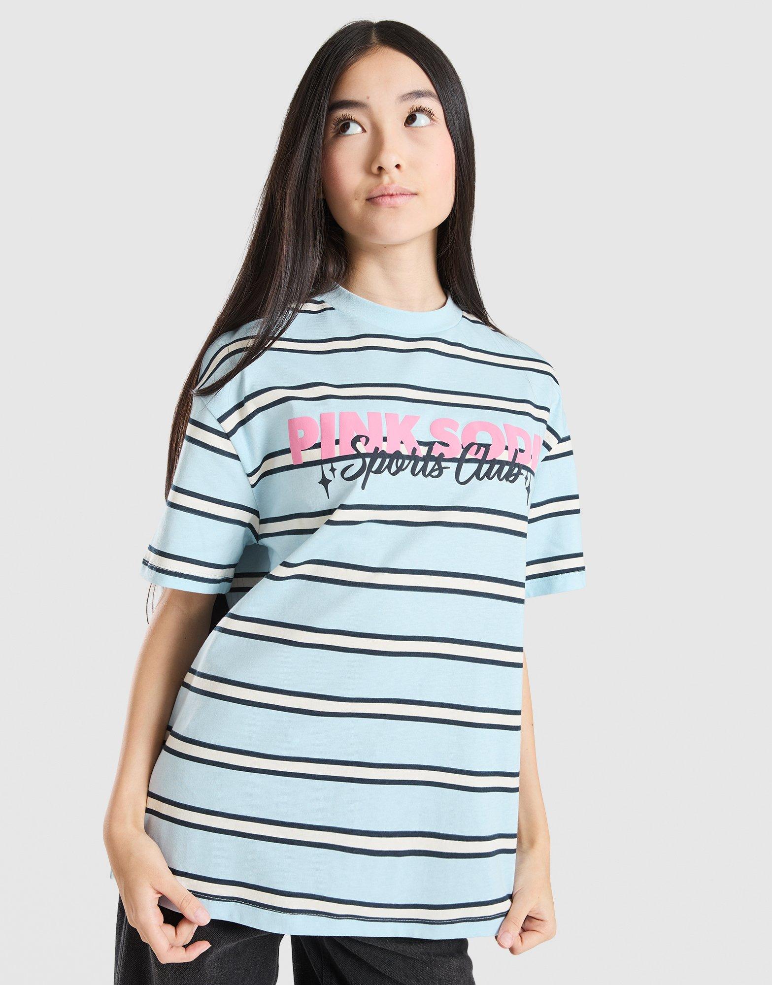Pink Soda Sport Girls' Stack Striped T-Shirt Junior